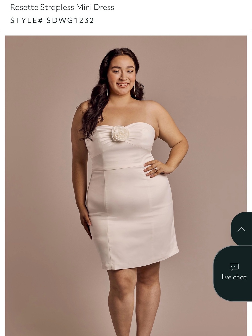 Rosette Strapless Mini Dress in Ivory - Women